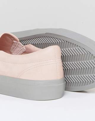 ASOS Slip On Plimsolls In Pink With Grey Sole