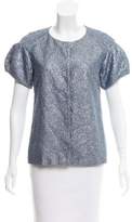 Thumbnail for your product : Lela Rose Metallic Short Sleeve Jacket