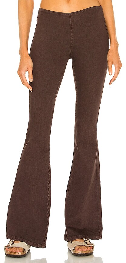 flare leg pull on jeans