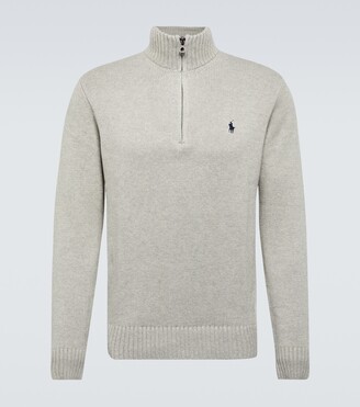 Save 15% Grey Mens Clothing Sweaters and knitwear Zipped sweaters Ralph Lauren Cotton Half-zip Sweat in Grey for Men 