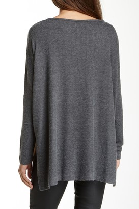 Go Couture Printed Elbow Patch Dolman Sweater
