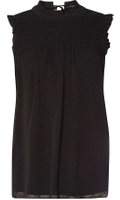Dorothy Perkins Womens Black Shirring Sleeveless Top