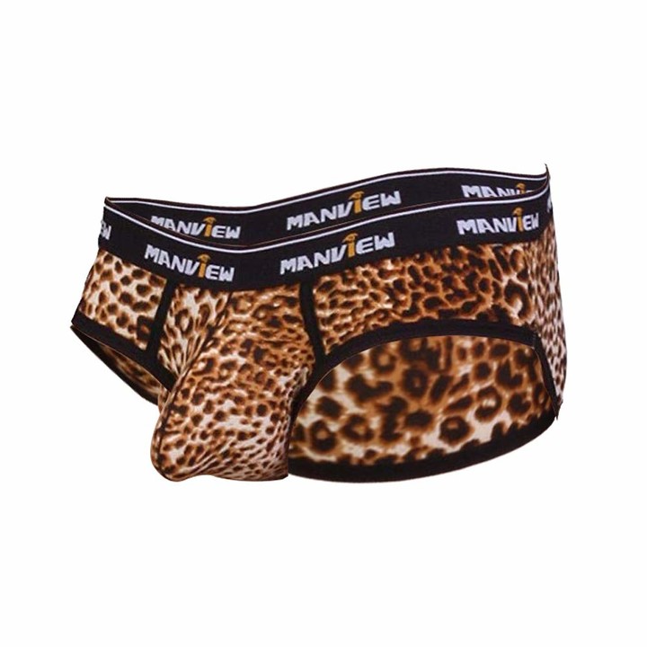 Manview Men's Briefs Leopard Animal Print Pattern Underwear Lingerie