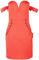 Thumbnail for your product : boohoo Premium Sherice Lace Up Off Shoulder Dress