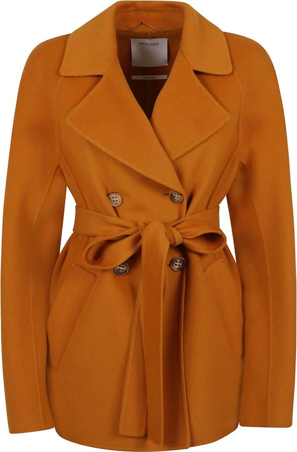 Orange Double Breasted Coat | ShopStyle