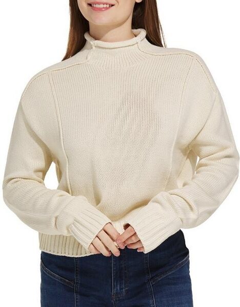 Double Zero Women's Pullover Sweater Trend Alert Medium Cream