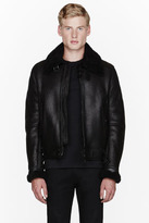 Thumbnail for your product : Paul Smith Black shearling & leather jacket