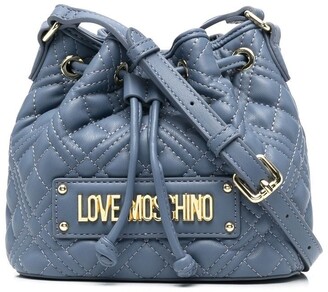 Love Moschino Logo-Lettering Quilted Bucket Bag