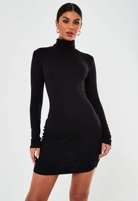 Missguided Tall Black Roll Neck Bodycon Dress