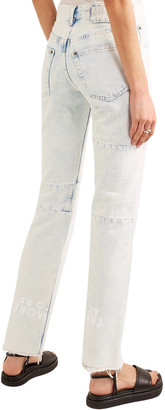 MM6 MAISON MARGIELA Distressed Printed Mid-rise Straight-leg Jeans