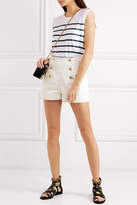 Thumbnail for your product : Balmain Button-embellished Denim Shorts - White
