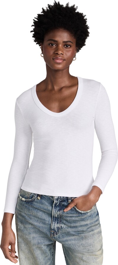 Enza Costa Textured Rib U Tee