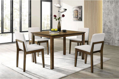 Winston Porter Joelyn 5pc Dining Table Set with 4 Cushioned Chairs