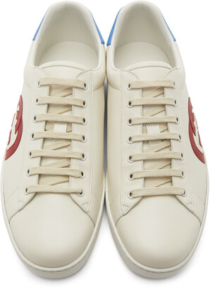 Gucci White GG Ace Low-Top Sneakers