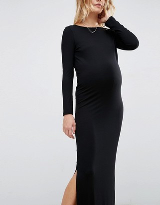 ASOS Maternity Low Back Long Sleeve Maxi Dress