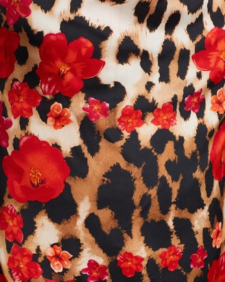 Missguided Leopard Print Cowl Cami Midi Dress
