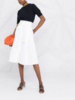 Thumbnail for your product : P.A.R.O.S.H. belted high-waisted A-line skirt