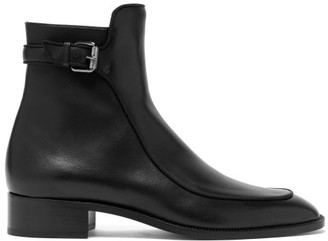 Christian Louboutin Ecritoir Leather Ankle Boots - Womens - Black Christian Louboutin Ecritoir Leather Ankle Boots - Womens - Black