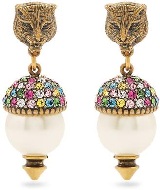 Gucci Feline pearl-effect embellished earrings