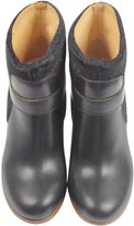 Thumbnail for your product : MM6 Maison Martin Margiela Black Eco Fur and leather Wedge Bootie