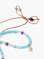 Thumbnail for your product : Musa By Bobbie - Diamond & 14kt Gold-charm Beaded Necklace - Blue