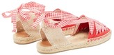 Thumbnail for your product : Castaner Jean Gingham-lace Canvas Espadrilles - Red