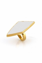 Thumbnail for your product : Belle Noel by Kim Kardashian Asymmetrical Diamond Shaped Ring in White Enamel
