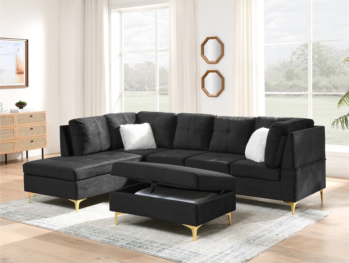 TONWIN L Shape Corner Couch with Storage Ottoman ShopStyle Sectionals