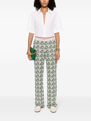 Casablanca Heart-monogram high-waisted trousers - ShopStyle