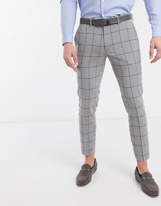 Buy Mens Stone Blue Windowpane Trouser Tailorman Custom Made Ready To  Wear Trousers