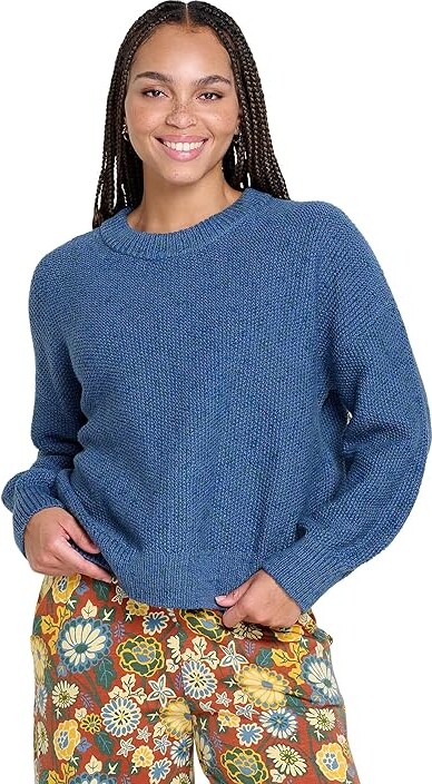 Toad&Co Twigtree Button Back Sweater Women's Sweater Pacific Blue : XS, Cotton