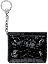 Thumbnail for your product : Maison Margiela Black Croc Patent 4-Stitch Card Holder