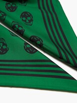Thumbnail for your product : Alexander McQueen Skull-print Silk-twill Scarf - Green Multi