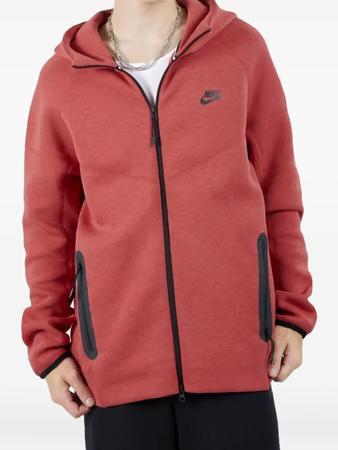 tech fleece windrunner "Light University Red Heather/Black" hoodie