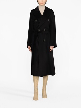 Sportmax Double-Breasted Virgin Wool-Cashmere Trench Coat