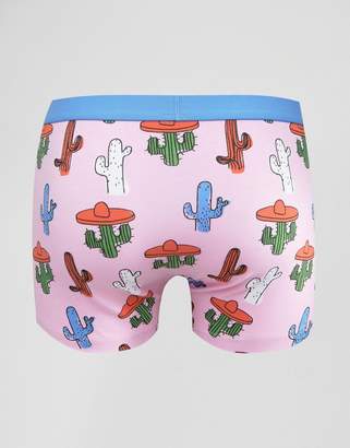 ASOS Trunks With Cactus Print 5 Pack Save