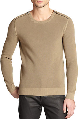 The Kooples Zip-Shoulder Textured Sweater