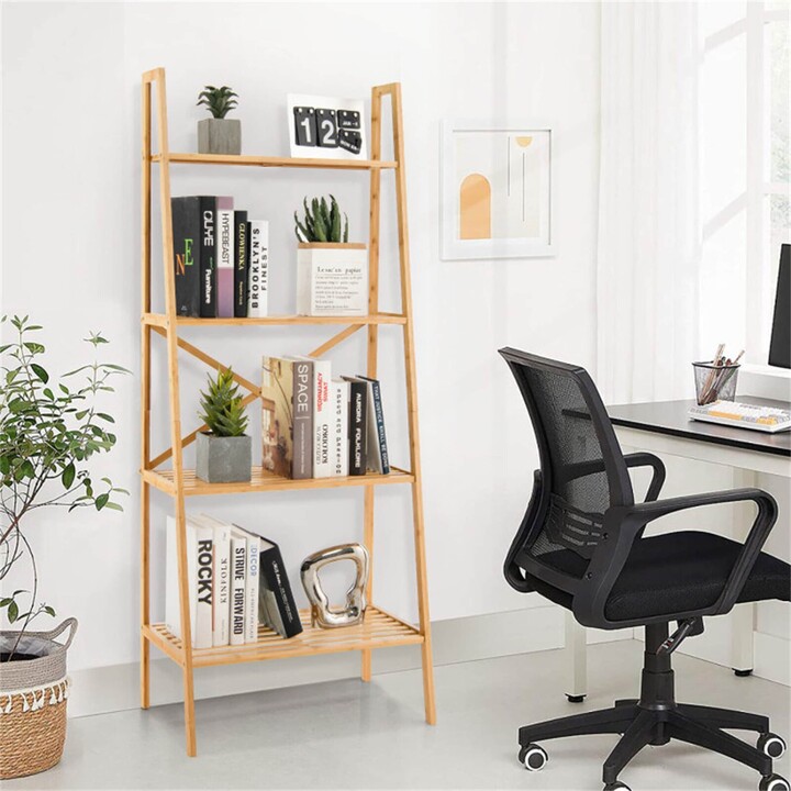 TONWIN 4 Tier Bamboo Ladder Bookshelf Natural Color ShopStyle