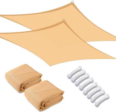 Yescom USA, Inc. Yescom 2 Pack 13x10 Ft 97% UV Block Rectangle Sun Shade Sail HDPE Canopy Cover Net Park