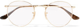 Thumbnail for your product : Ray-Ban Round-frame Gold-tone Optical Glasses
