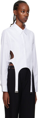 Dion Lee White Garter Bib Shirt