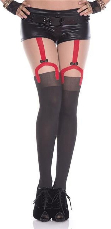 Music Legs Women’s Garter clip design print spandex pantyhose