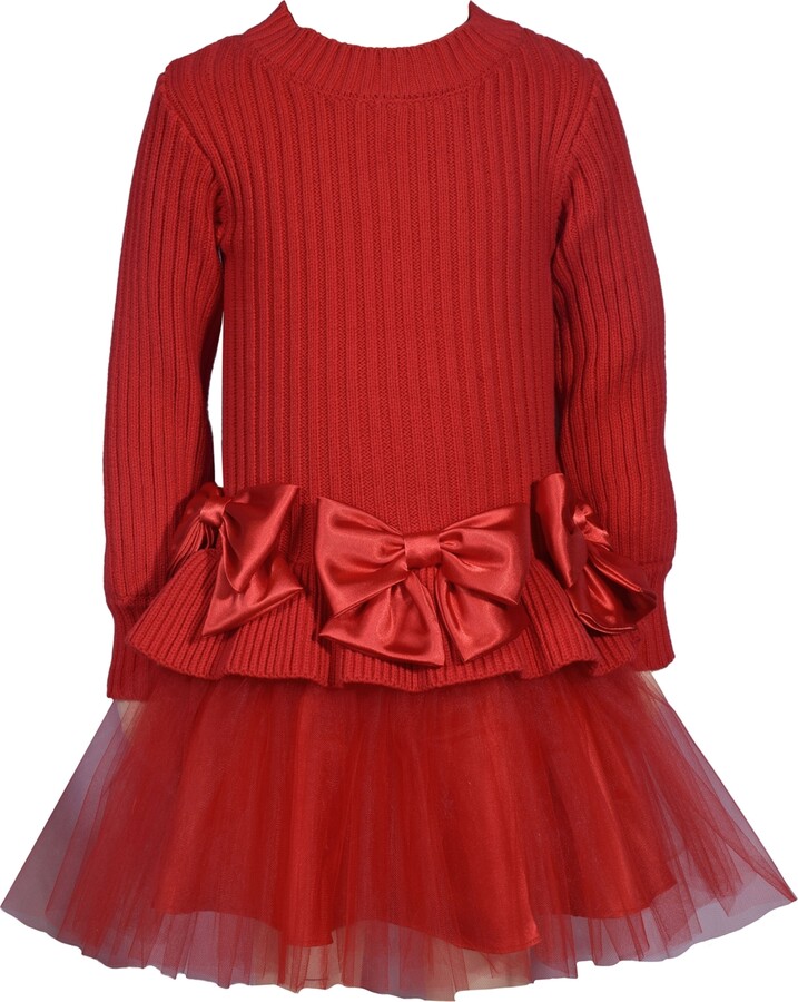 Bonnie Baby Baby Girls Long Sleeves Sweater Tutu Dress