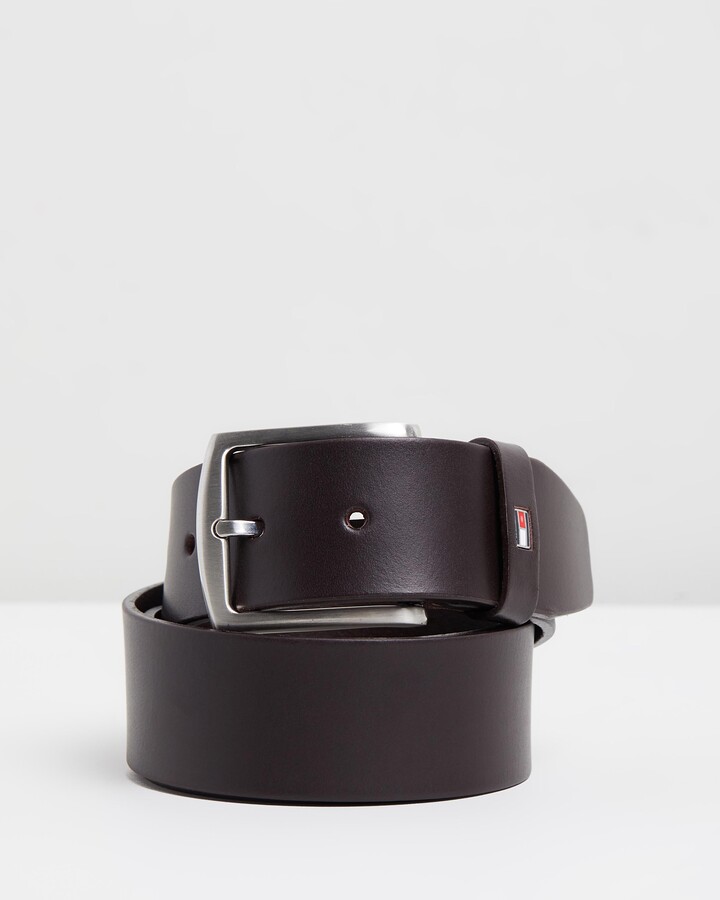 Tommy Hilfiger Men's Brown Leather Belts - New Denton Belt 4.0 - Size 85cm  at The Iconic - ShopStyle