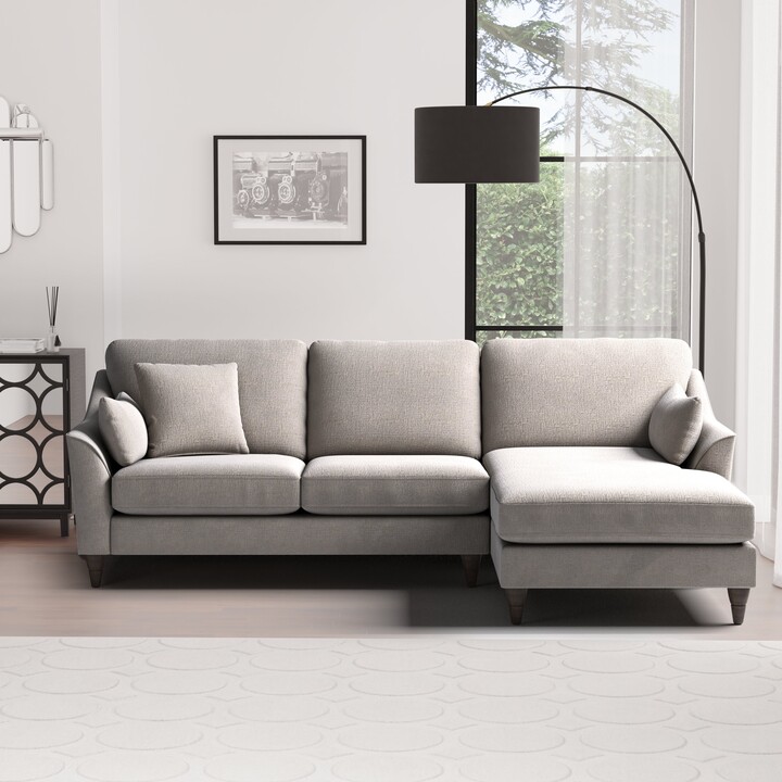 Dunelm Sophia Plush Chenille Corner Sofa Chateau Grey ShopStyle