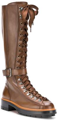 Santoni lace-up high boots