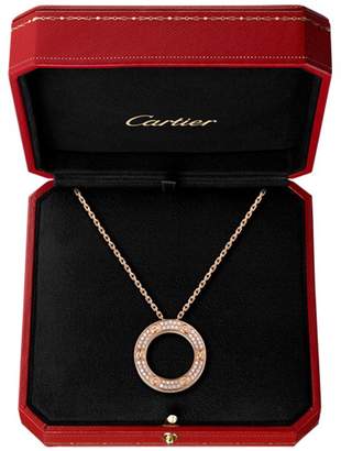 Cartier Pink Gold Love Diamond-Paved Necklace
