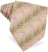 Thumbnail for your product : Missoni Light Pink Zig Zag Woven Silk Tie