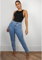 Thumbnail for your product : Missguided High Waisted Comfort Stretch Mom Jean Blue