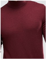 Thumbnail for your product : ASOS Roll Neck Sweater in Merino Wool in Burgundy